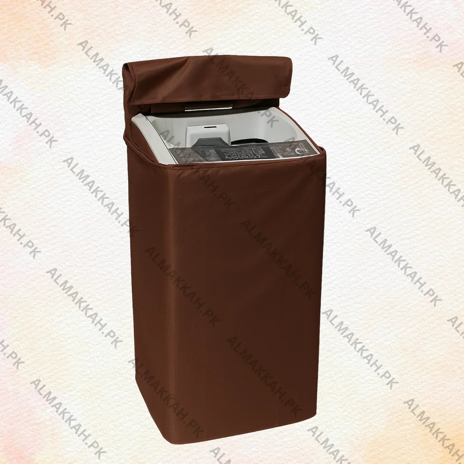 Waterproof Zipper Washing Machine Cover – Parachute Fabric, Dust & Rust Proof – Brown